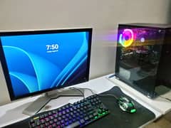 Monitor, keyboard, Mouse headphones, RGB Mouse Pad 0