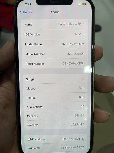 iPhone 12 Pro Max 256 GB Dual Physical 7