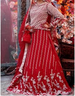 birdel red lehnga embroidery lahenga dress