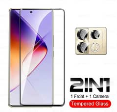 Curved Glass For Infinix Note 40 Pro  Tempered Glass with Camera Lens.