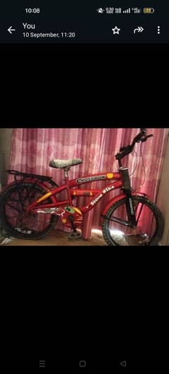 Red kids bicycle 0