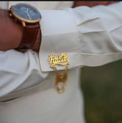 cufflinks and necklace