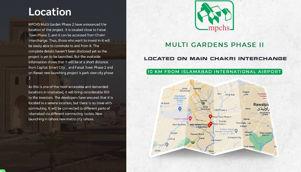 MPCHS 2 Residential installment plot Multigarden Islamabad 1