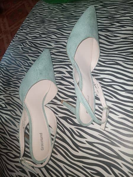 GRACELAND Light Green Slingback Heel 5