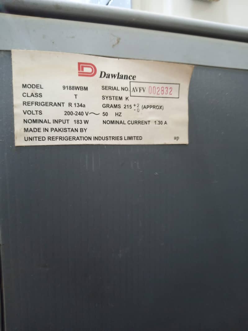 Dawlance Refrigerator Model 9188 WBM 9