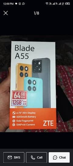 zte blade a55 just box open 10 by 10 ful complete box 0