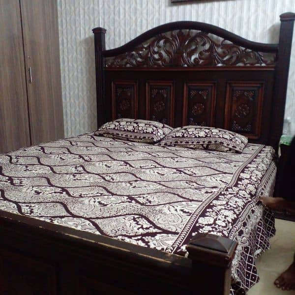 1 double bed with gada fom, 3 tables 2 stool, 8