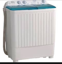 Haier HWM-80-AS Semi Auto Twin Tub Washing Machine-8 Kg-White & Green 0