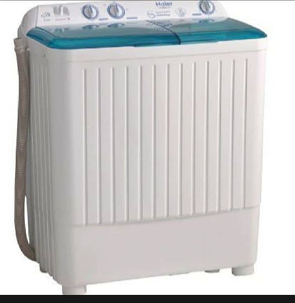 Haier HWM-80-AS Semi Auto Twin Tub Washing Machine-8 Kg-White & Green 0