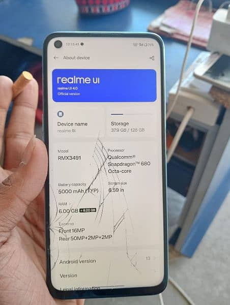 Realme 9i 6+6 128GB Only Touch crack 1