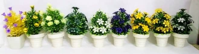 Artificial Flowers Mini Plastic pots (pack of 2)