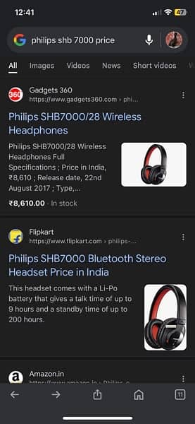 Headset philips SHB 7000 Bluetooth  3.0 5