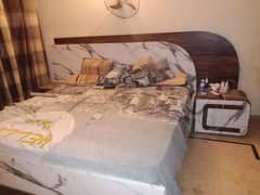 beautiful wooden bed with mattress 0