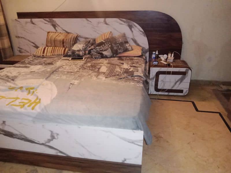 beautiful wooden bed with mattress 5