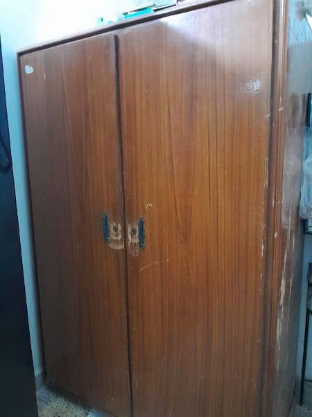 2 Door wardrobe brown color used well 2