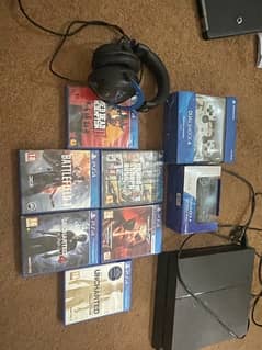 ps4 fat with 2 original controllers and 6 cds and also