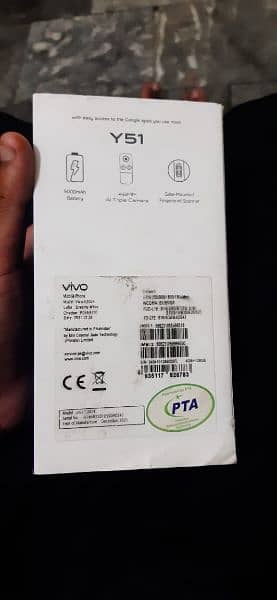 Vivo y51 4 128 with box charger 5