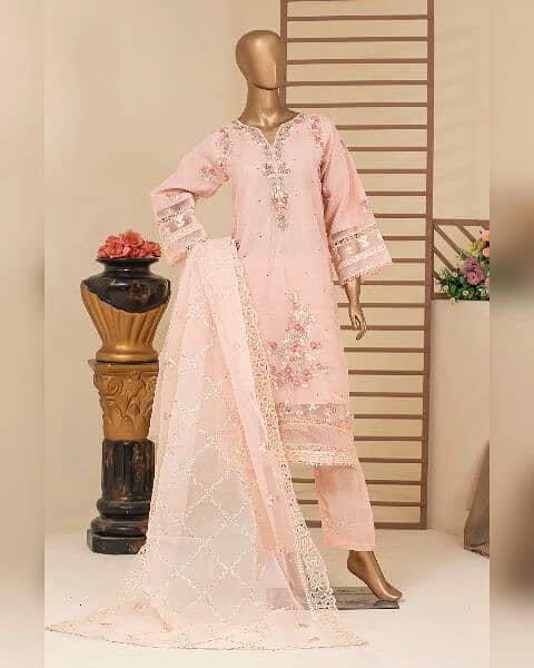 women 3pc stitched organza suits 2