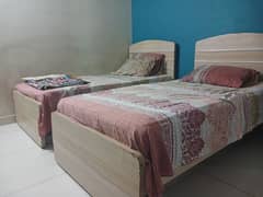 2 single bed for sale with dura foam mattress 3×6 slightly used