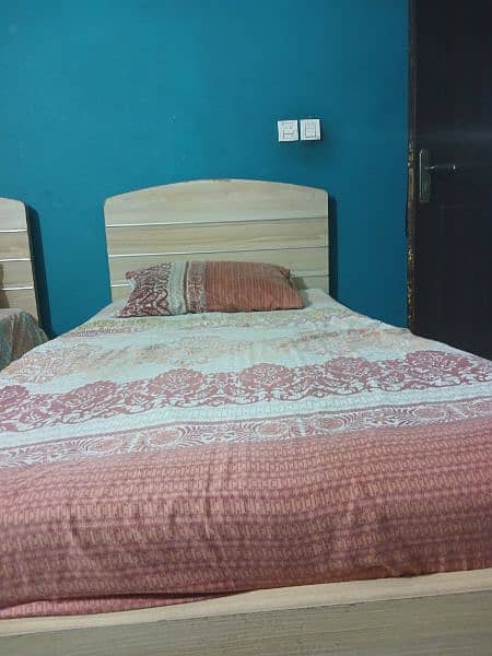 2 single bed for sale with dura foam mattress 3×6 slightly used 1