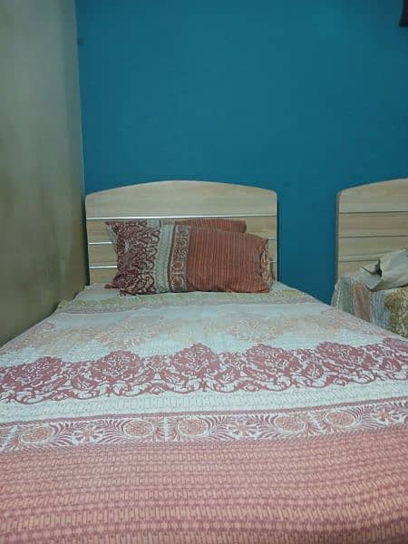 2 single bed for sale with dura foam mattress 3×6 slightly used 2