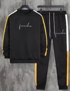 2Pcs Unisex Dri Fit Printed Sweatshirt And Track Suit