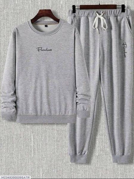 2Pcs Unisex Dri Fit Printed Sweatshirt And Track Suit 2