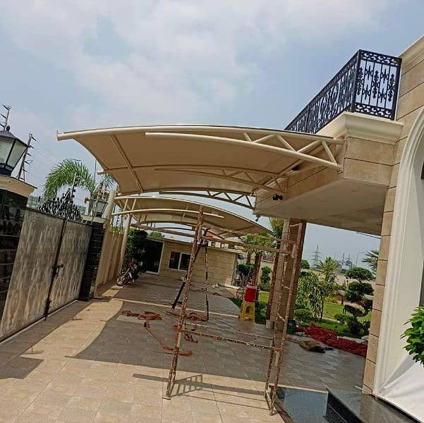 Tensile Parking Sheds in Pakistan | Cafe Roofing | Canopy sheds 1