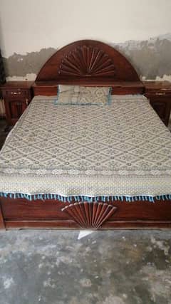 wooden bed excellent condition 45k and 2 single bed 30k