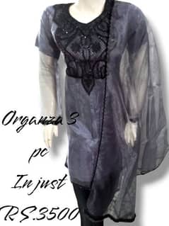 3 pc organza  shalwar suit