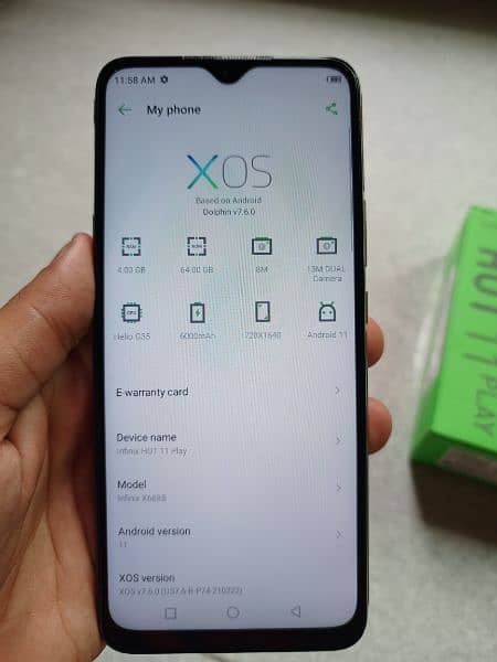 Infinix Hot 11 Play (4/64gb) 10by10 condition 7