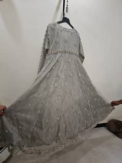 Silver bridal walima dress