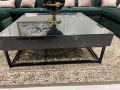 BLACK MODERN GLASS TOP TABLE!!