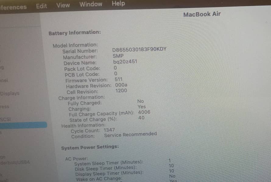 MacBook Air 2015, i7, 13" Inches 250gb SSD 9