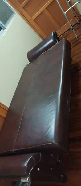 Original Japanese Leather Sofa cum bed. 1