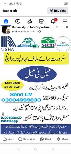 staff required in Bahawalpur 0