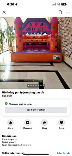 birthday party jumping castle rent 4000