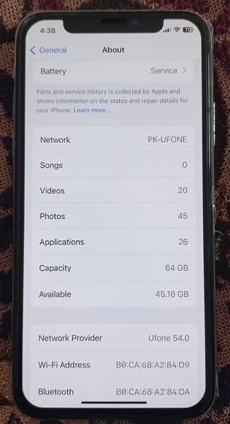 urgnt iphone x pta aprvd 64gb face id true tune 100% ok orginal bty 73 3