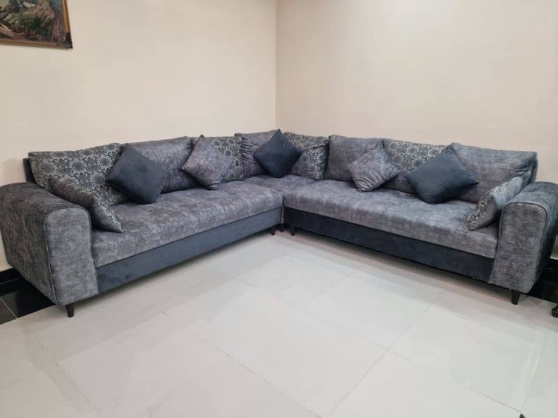 L Shape Sofa & Satti for sale 1