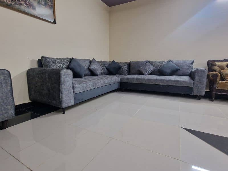 L Shape Sofa & Satti for sale 2