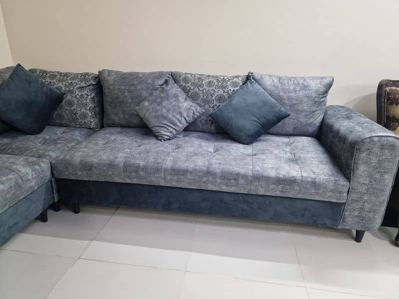 L Shape Sofa & Satti for sale 9