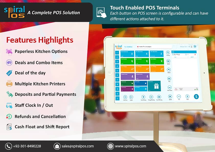 Restaurant POS Software | Best Restaurant Touch Based POS | Spiral POS 0