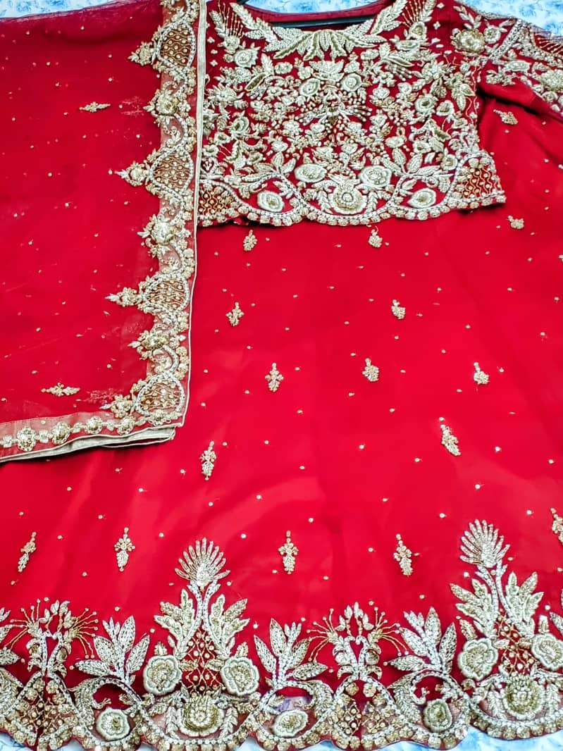 Discounted Designer Bridal Lehnga in Deep Red Color 0