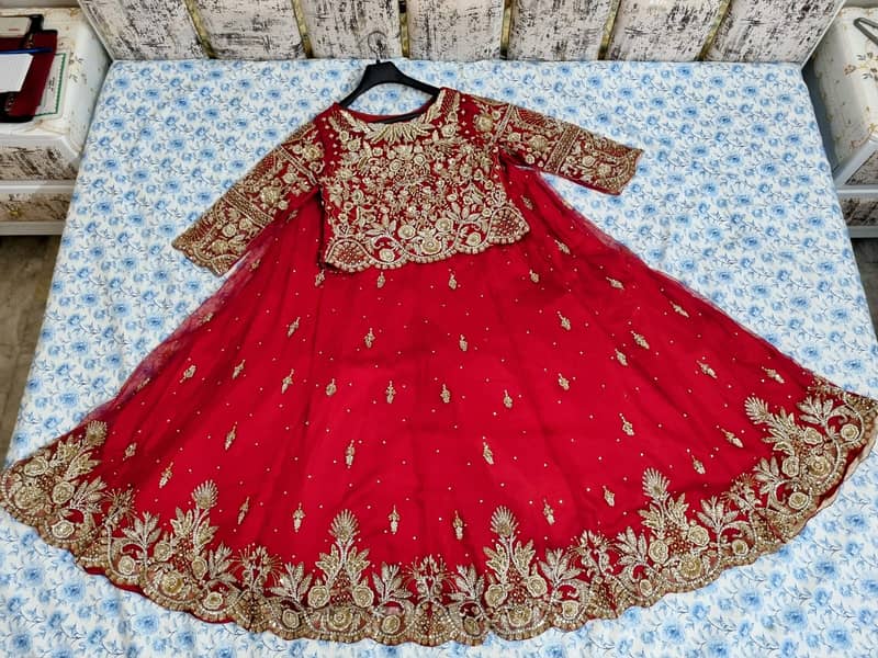 Discounted Designer Bridal Lehnga in Deep Red Color 1