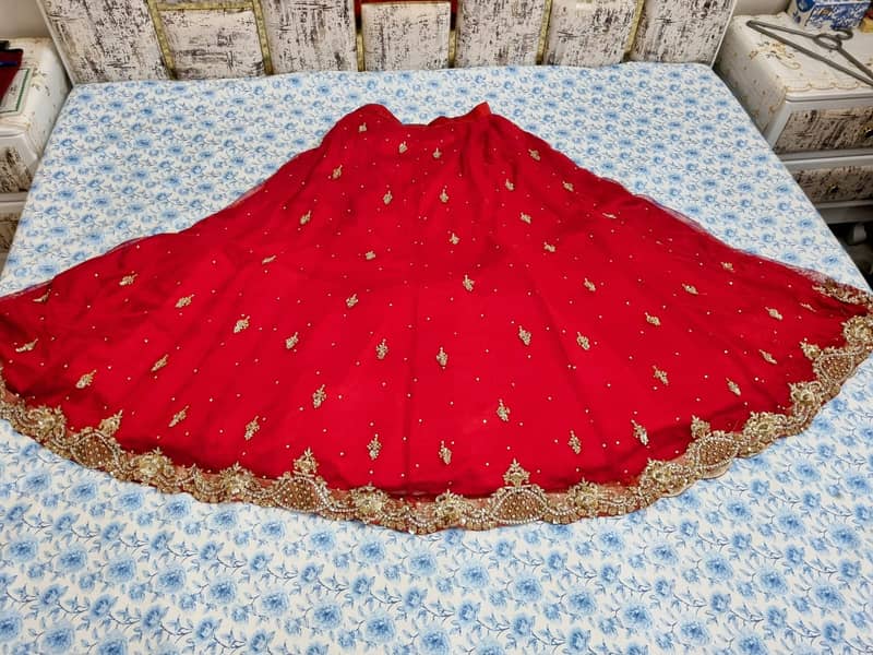 Discounted Designer Bridal Lehnga in Deep Red Color 6