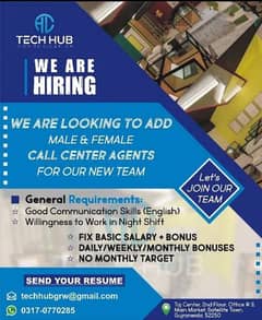 Call Center Agents(MALE n Female)