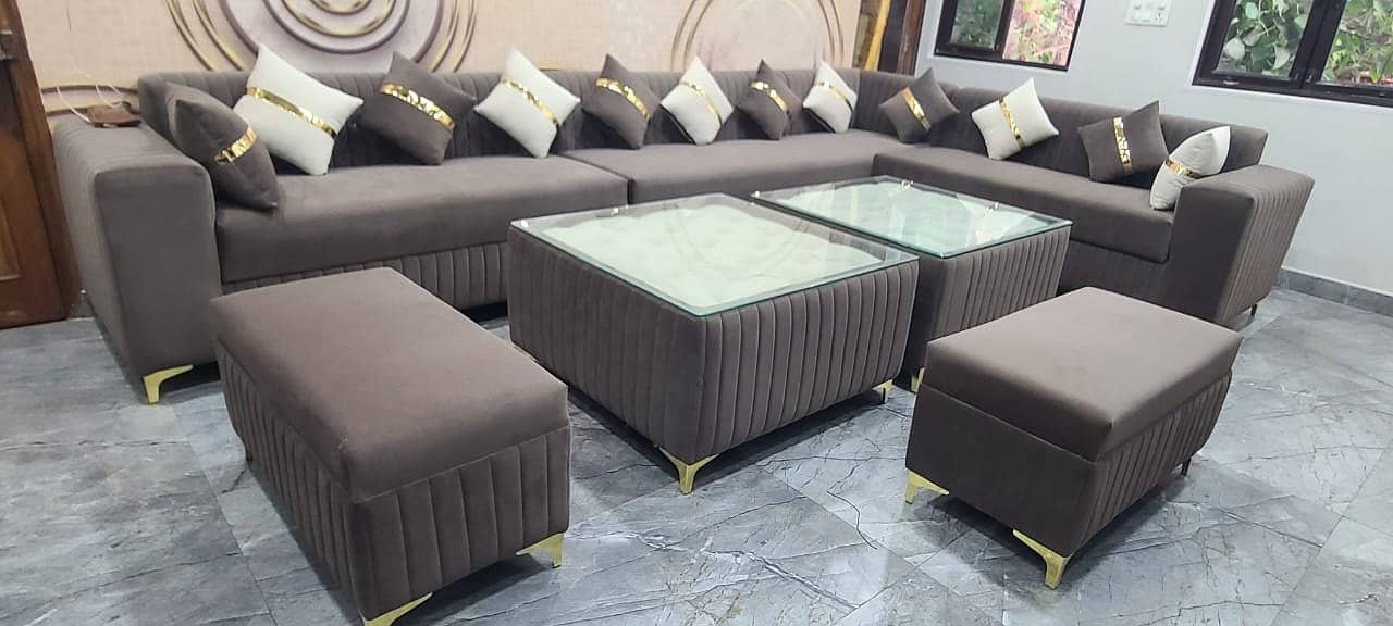 L shape sofa set / Poshish sofa set / Sofa set 2