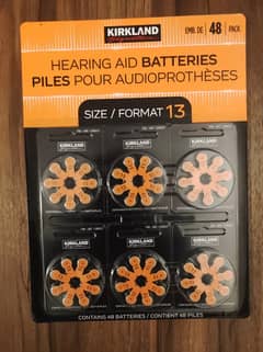 Kirkland Hearing Aid Batteries Size 13 48 PCS Expiry 12/27