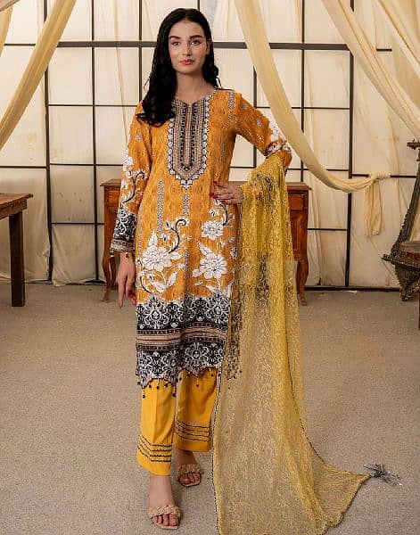 3 piece Suit Malai lawn 3