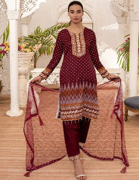 3 piece Suit Malai lawn 10